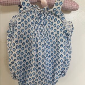 Zara Blue and White Floral Baby Romper 1-3 months